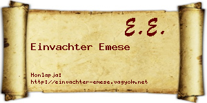 Einvachter Emese névjegykártya